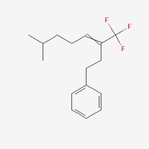 molecular formula C16H21F3 B12544650 [7-Methyl-3-(trifluoromethyl)oct-3-EN-1-YL]benzene CAS No. 821799-44-4