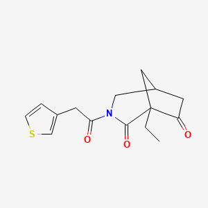 molecular formula C15H17NO3S B12544658 1-Ethyl-3-[(thiophen-3-yl)acetyl]-3-azabicyclo[3.2.1]octane-2,7-dione CAS No. 821306-12-1