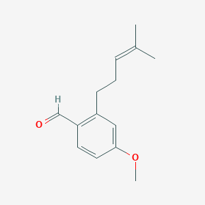 molecular formula C14H18O2 B12544701 Benzaldehyde, 4-methoxy-2-(4-methyl-3-pentenyl)- CAS No. 142840-02-6