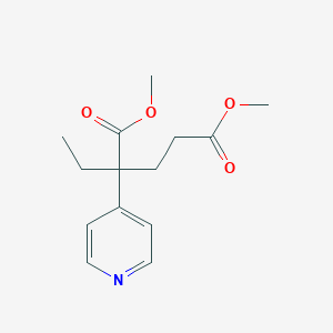 molecular formula C14H19NO4 B12544709 Dimethyl 2-ethyl-2-(pyridin-4-yl)pentanedioate CAS No. 149029-94-7