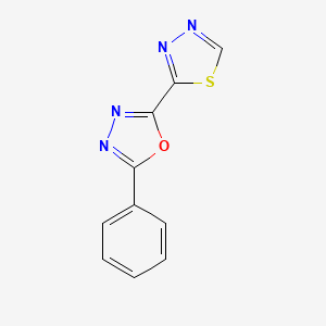 molecular formula C10H6N4OS B12544738 1,3,4-Oxadiazole, 2-phenyl-5-(1,3,4-thiadiazol-2-yl)- CAS No. 669065-31-0