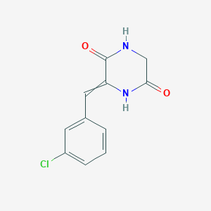 molecular formula C11H9ClN2O2 B12544749 3-[(3-Chlorophenyl)methylidene]piperazine-2,5-dione CAS No. 142226-55-9