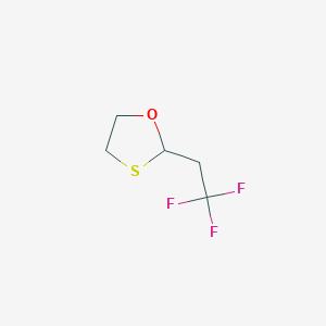 molecular formula C5H7F3OS B12544755 1,3-Oxathiolane, 2-(2,2,2-trifluoroethyl)- CAS No. 144691-44-1