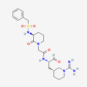 molecular formula C23H34N6O5S B1254476 2-{(3s)-3-[(Benzylsulfonyl)amino]-2-Oxopiperidin-1-Yl}-N-{(2s)-1-[(3r)-1-Carbamimidoylpiperidin-3-Yl]-3-Oxopropan-2-Yl}acetamide 