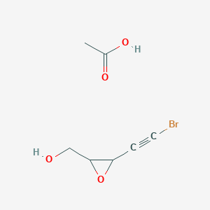 molecular formula C7H9BrO4 B12544784 Acetic acid;[3-(2-bromoethynyl)oxiran-2-yl]methanol CAS No. 144478-54-6