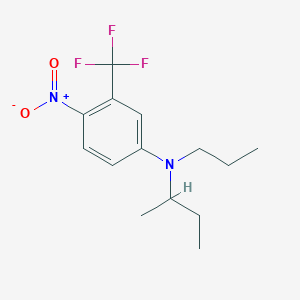 molecular formula C14H19F3N2O2 B12544798 Benzenamine, N-(1-methylpropyl)-4-nitro-N-propyl-3-(trifluoromethyl)- CAS No. 821776-80-1