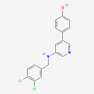 molecular formula C18H14Cl2N2O B12544824 Phenol, 4-[5-[[(3,4-dichlorophenyl)methyl]amino]-3-pyridinyl]- CAS No. 821784-11-6