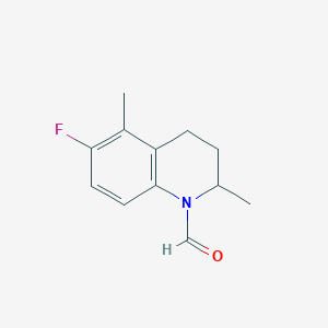 molecular formula C12H14FNO B12544856 6-Fluoro-2,5-dimethyl-3,4-dihydroquinoline-1(2H)-carbaldehyde CAS No. 143703-35-9