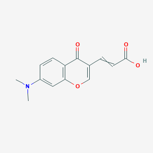 molecular formula C14H13NO4 B12544878 3-[7-(Dimethylamino)-4-oxo-4H-1-benzopyran-3-yl]prop-2-enoic acid CAS No. 848465-02-1