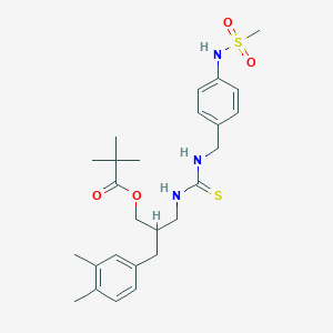 molecular formula C26H37N3O4S2 B1254491 [2-[(3,4-Dimethylphenyl)methyl]-3-[[4-(methanesulfonamido)phenyl]methylcarbamothioylamino]propyl] 2,2-dimethylpropanoate CAS No. 401572-96-1