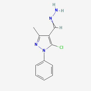 1H-Pyrazole-4-carboxaldehyde, 5-chloro-3-methyl-1-phenyl-, hydrazone