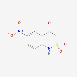 molecular formula C8H6N2O5S B12544950 6-Nitro-2lambda~6~,1-benzothiazine-2,2,4(1H,3H)-trione CAS No. 143184-89-8