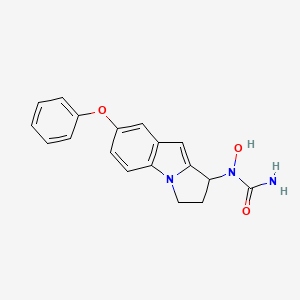 molecular formula C18H17N3O3 B12544967 1-hydroxy-1-(6-phenoxy-2,3-dihydro-1H-pyrrolo[1,2-a]indol-3-yl)urea CAS No. 146827-31-8