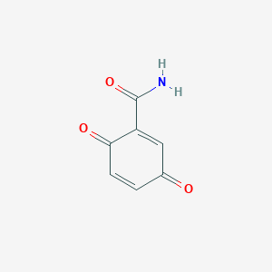 molecular formula C7H5NO3 B012545 3,6-Dioxo-1,4-cyclohexadiene-1-carboxamide CAS No. 106296-27-9