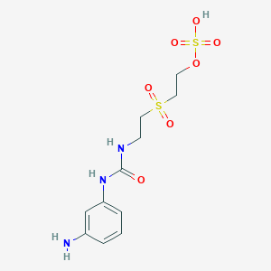 molecular formula C11H17N3O7S2 B12545016 2-(2-{[(3-Aminophenyl)carbamoyl]amino}ethanesulfonyl)ethyl hydrogen sulfate CAS No. 146548-82-5