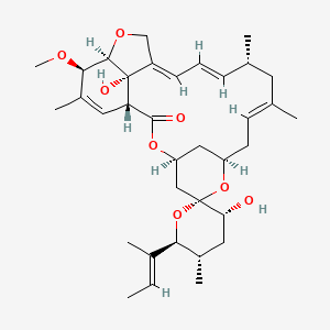molecular formula C35H50O8 B1254502 (1R,3'R,4S,5'S,6S,6'S,8R,10E,13R,14E,16E,20R,21R,24S)-6'-[(E)-but-2-en-2-yl]-3',24-dihydroxy-21-methoxy-5',11,13,22-tetramethylspiro[3,7,19-trioxatetracyclo[15.6.1.14,8.020,24]pentacosa-10,14,16,22-tetraene-6,2'-oxane]-2-one 