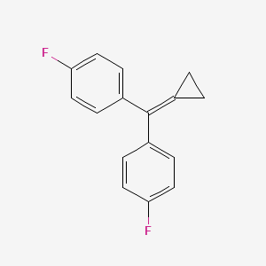 molecular formula C16H12F2 B12545037 Benzene, 1,1'-(cyclopropylidenemethylene)bis[4-fluoro- CAS No. 655239-95-5