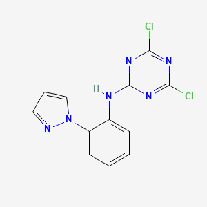 molecular formula C12H8Cl2N6 B12545059 1,3,5-Triazin-2-amine, 4,6-dichloro-N-[2-(1H-pyrazol-1-yl)phenyl]- CAS No. 669073-90-9