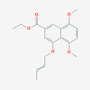 molecular formula C19H22O5 B12545148 2-Naphthalenecarboxylic acid, 4-(2-buten-1-yloxy)-5,8-dimethoxy-, ethyl ester 