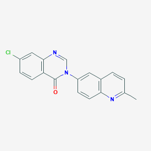 molecular formula C18H12ClN3O B12545171 7-Chloro-3-(2-methylquinolin-6-yl)quinazolin-4(3H)-one CAS No. 832102-30-4