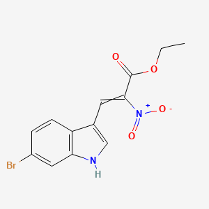 molecular formula C13H11BrN2O4 B12545180 ethyl 3-(6-bromo-1H-indol-3-yl)-2-nitroprop-2-enoate CAS No. 672954-25-5