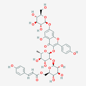 molecular formula C42H46O22 B1254521 山奈酚 3-O-α-L-[6'''-对香豆酰基-β-D-葡萄吡喃糖基-(1->2)-鼠李糖吡喃糖苷]-7-O-β-D-葡萄吡喃糖苷 