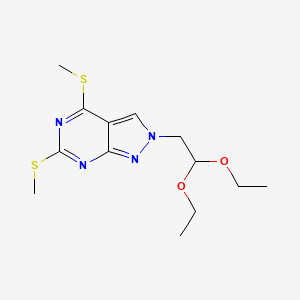 molecular formula C13H20N4O2S2 B12545217 2-(2,2-Diethoxyethyl)-4,6-bis(methylsulfanyl)-2H-pyrazolo[3,4-d]pyrimidine CAS No. 153901-67-8