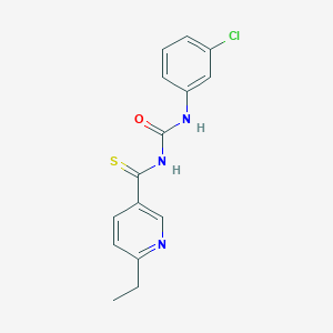 molecular formula C15H14ClN3OS B12545222 N-[(3-Chlorophenyl)carbamoyl]-6-ethylpyridine-3-carbothioamide CAS No. 143209-03-4