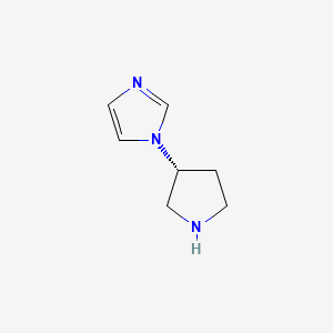 molecular formula C7H11N3 B12545228 1-(3R)-3-Pyrrolidinyl-1H-imidazole CAS No. 153836-67-0