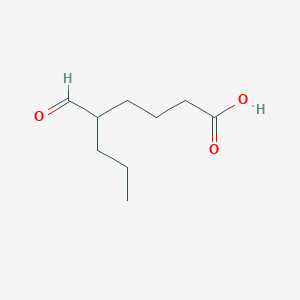 molecular formula C9H16O3 B12545269 5-Formyloctanoic acid CAS No. 143554-30-7