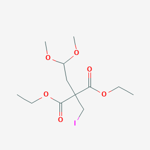 molecular formula C12H21IO6 B12545283 Diethyl (2,2-dimethoxyethyl)(iodomethyl)propanedioate CAS No. 654673-74-2