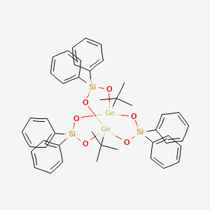 molecular formula C44H48Ge2O6Si3 B12545335 1,5-Di-tert-butyl-3,3,7,7,10,10-hexaphenyl-2,4,6,8,9,11-hexaoxa-3,7,10-trisila-1,5-digermabicyclo[3.3.3]undecane CAS No. 658702-27-3