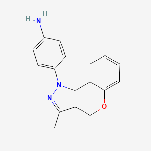 molecular formula C17H15N3O B12545359 4-(3-Methyl[1]benzopyrano[4,3-c]pyrazol-1(4H)-yl)aniline CAS No. 654650-97-2