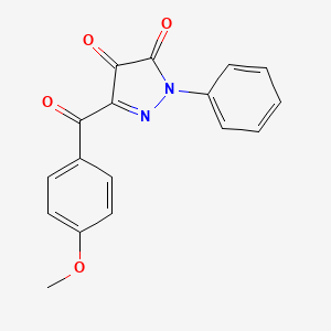 molecular formula C17H12N2O4 B12545398 3-(4-Methoxybenzoyl)-1-phenyl-1H-pyrazole-4,5-dione CAS No. 147670-95-9