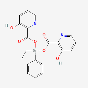 molecular formula C20H18N2O6Sn B12545426 2,2'-{[Ethyl(phenyl)stannanediyl]bis(oxycarbonyl)}di(pyridin-3-ol) CAS No. 143643-59-8