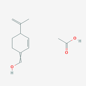 molecular formula C12H18O3 B12545460 Acetic acid;(4-prop-1-en-2-ylcyclohex-2-en-1-ylidene)methanol CAS No. 144077-18-9