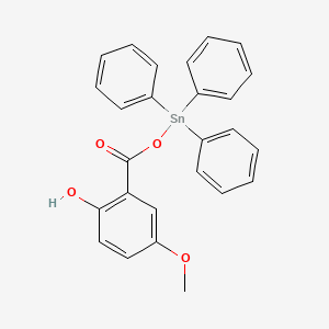 molecular formula C26H22O4Sn B12545472 4-Methoxy-2-{[(triphenylstannyl)oxy]carbonyl}phenol CAS No. 143716-15-8