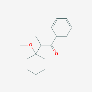 molecular formula C16H22O2 B12545521 1-Propanone, 2-(1-methoxycyclohexyl)-1-phenyl- CAS No. 652146-18-4