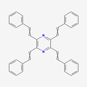 molecular formula C36H28N2 B12545530 Tetrakis(2-phenylethenyl)pyrazine CAS No. 145983-47-7