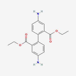 molecular formula C18H20N2O4 B12545549 Ethyl 5-amino-2-(4-amino-2-ethoxycarbonylphenyl)benzoate CAS No. 149935-36-4