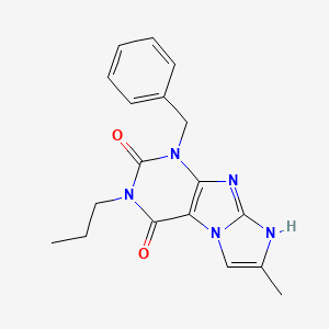molecular formula C18H19N5O2 B1254555 1-Benzyl-7-methyl-3-propyl-1H,8H-imidazo[2,1-f]purine-2,4-dione 