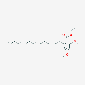 molecular formula C26H44O4 B12545568 Benzoic acid, 2,4-dimethoxy-6-pentadecyl-, ethyl ester CAS No. 142955-98-4