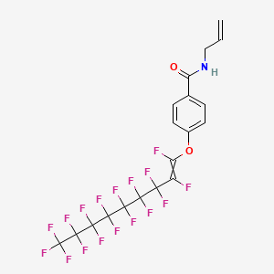 molecular formula C19H10F17NO2 B12545599 4-[(1,2,3,3,4,4,5,5,6,6,7,7,8,8,9,9,9-Heptadecafluoronon-1-en-1-yl)oxy]-N-(prop-2-en-1-yl)benzamide CAS No. 143906-91-6