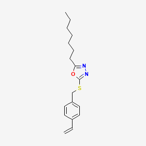 2-{[(4-Ethenylphenyl)methyl]sulfanyl}-5-heptyl-1,3,4-oxadiazole