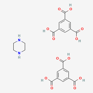 molecular formula C22H22N2O12 B12545604 Benzene-1,3,5-tricarboxylic acid--piperazine (2/1) CAS No. 669695-38-9