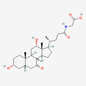 molecular formula C26H41NO6 B1254561 N-[(3α,5β,12α)-3,12-二羟基-7,24-二氧代胆烷-24-基]甘氨酸 