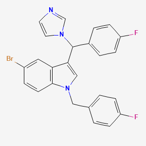 molecular formula C25H18BrF2N3 B1254564 5-Bromo-3-[(4-fluorophenyl)-imidazol-1-ylmethyl]-1-[(4-fluorophenyl)methyl]indole 