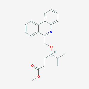 Hexanoic acid, 5-methyl-4-(6-phenanthridinylmethoxy)-, methyl ester