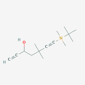 molecular formula C15H26OSi B12545652 7-[tert-Butyl(dimethyl)silyl]-5,5-dimethylhepta-1,6-diyn-3-ol CAS No. 654643-87-5