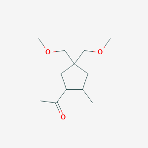 molecular formula C12H22O3 B12545702 1-[4,4-Bis(methoxymethyl)-2-methylcyclopentyl]ethan-1-one CAS No. 652154-93-3